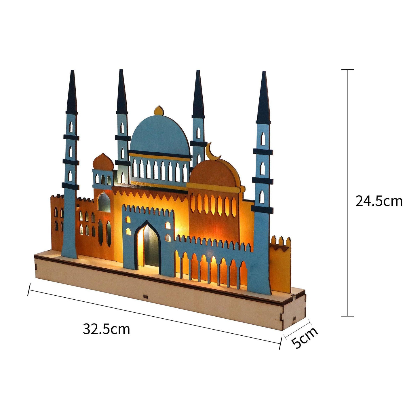 MR059 Lampe d'ambiance en bois LED en forme de MASJID