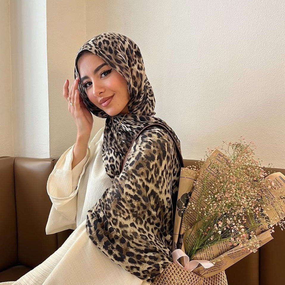 Hijab Tendance Imprimé Léopard Polyvalent (MH164)