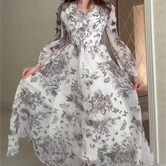 Robe Maxi Imprimé Botanique (MS392)