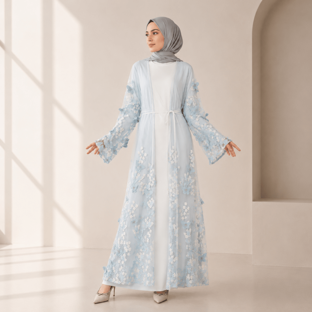 Abaya Ouverte Butterfly Whisper (MOA303)