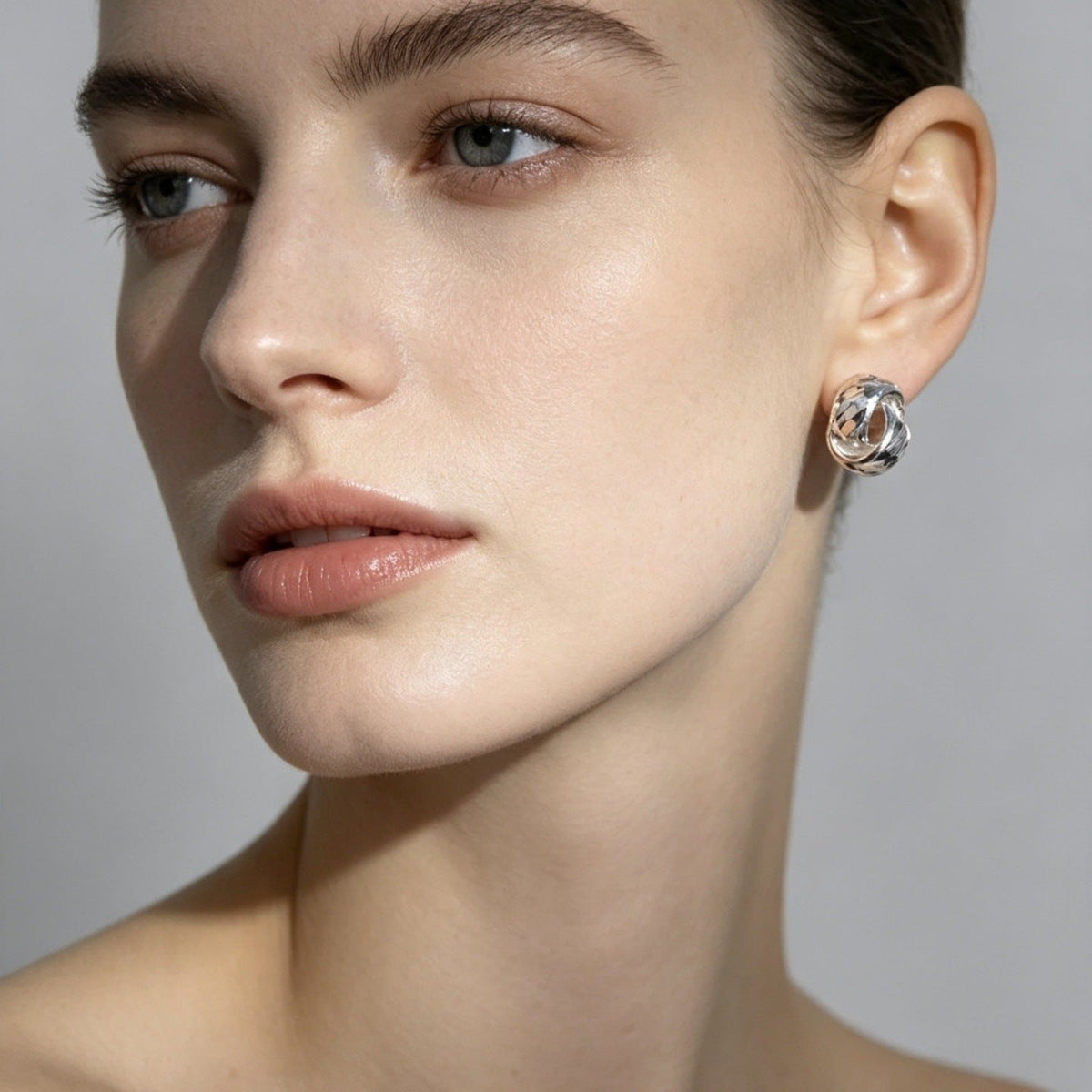 Boucles d'oreilles Textured Double Layer C-Hoop (MAC461)