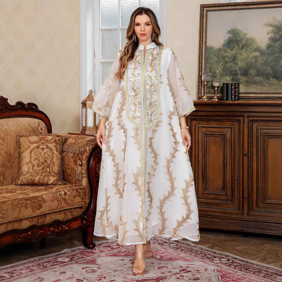 Abaya de soirée en mesh brodé (MA414)
