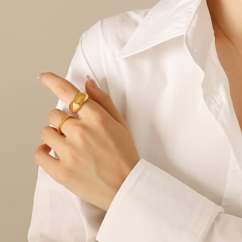 Bague Geometric Brilliance Anneaux minimalistes ultra-brillants pour superposition et style (MAC272)