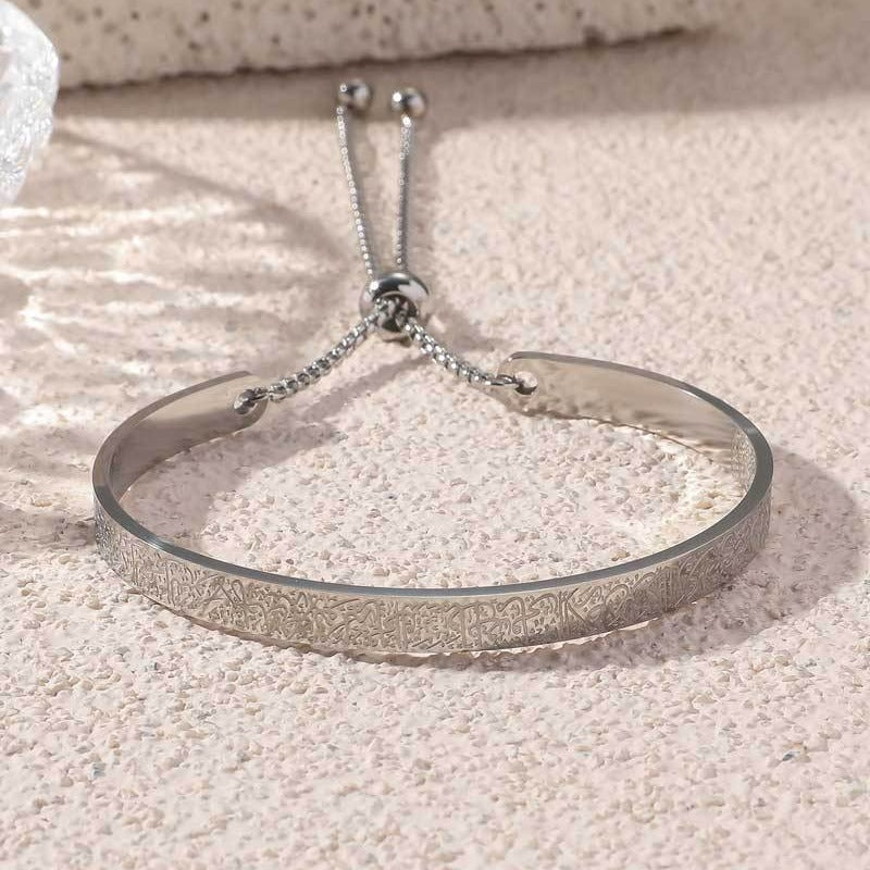 Bracelet en acier titane gravé recto-verso pour homme et femme, inaltérable (avec coffret cadeau) (MAC216)