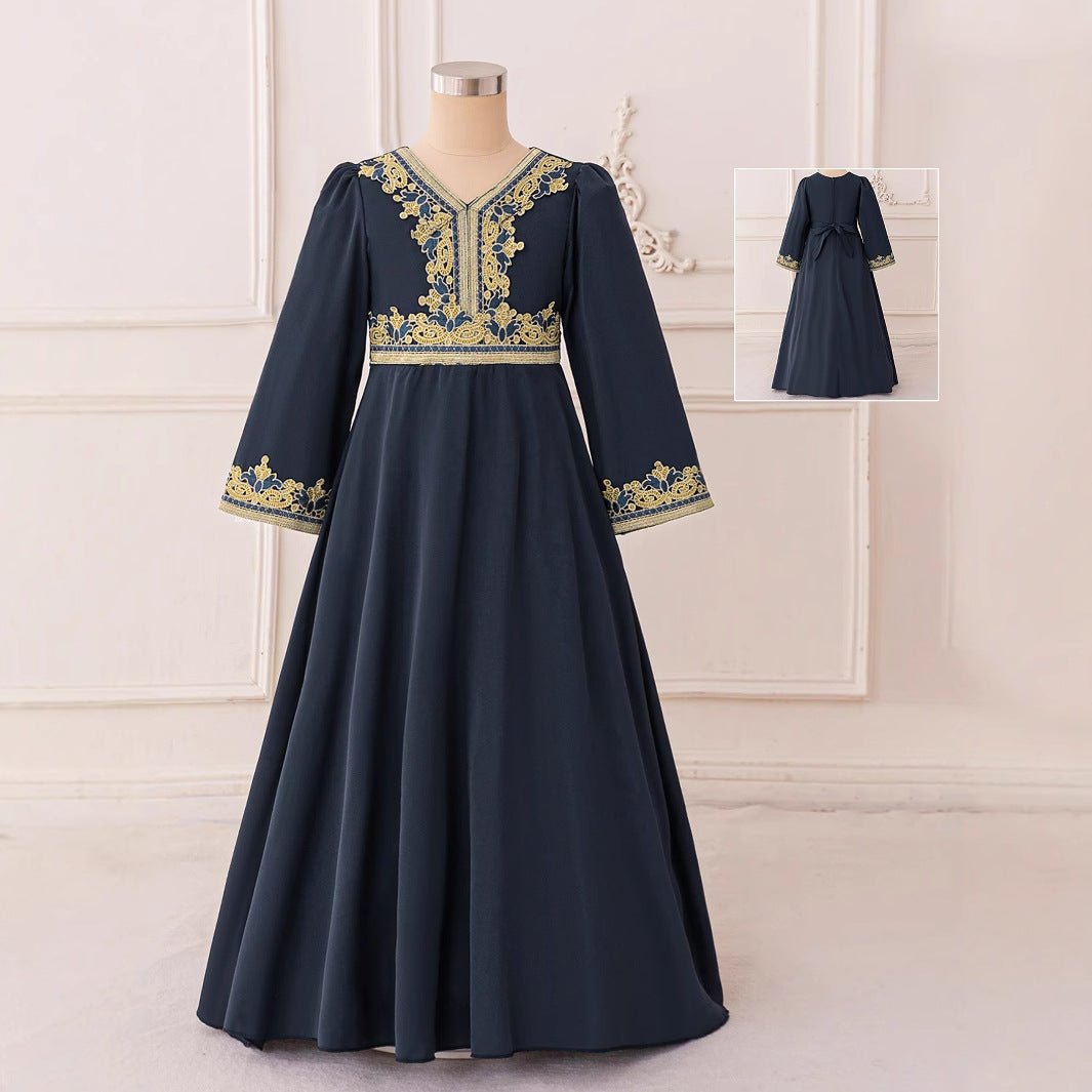 Robe Kaftan Brodée pour Filles (MKG020)