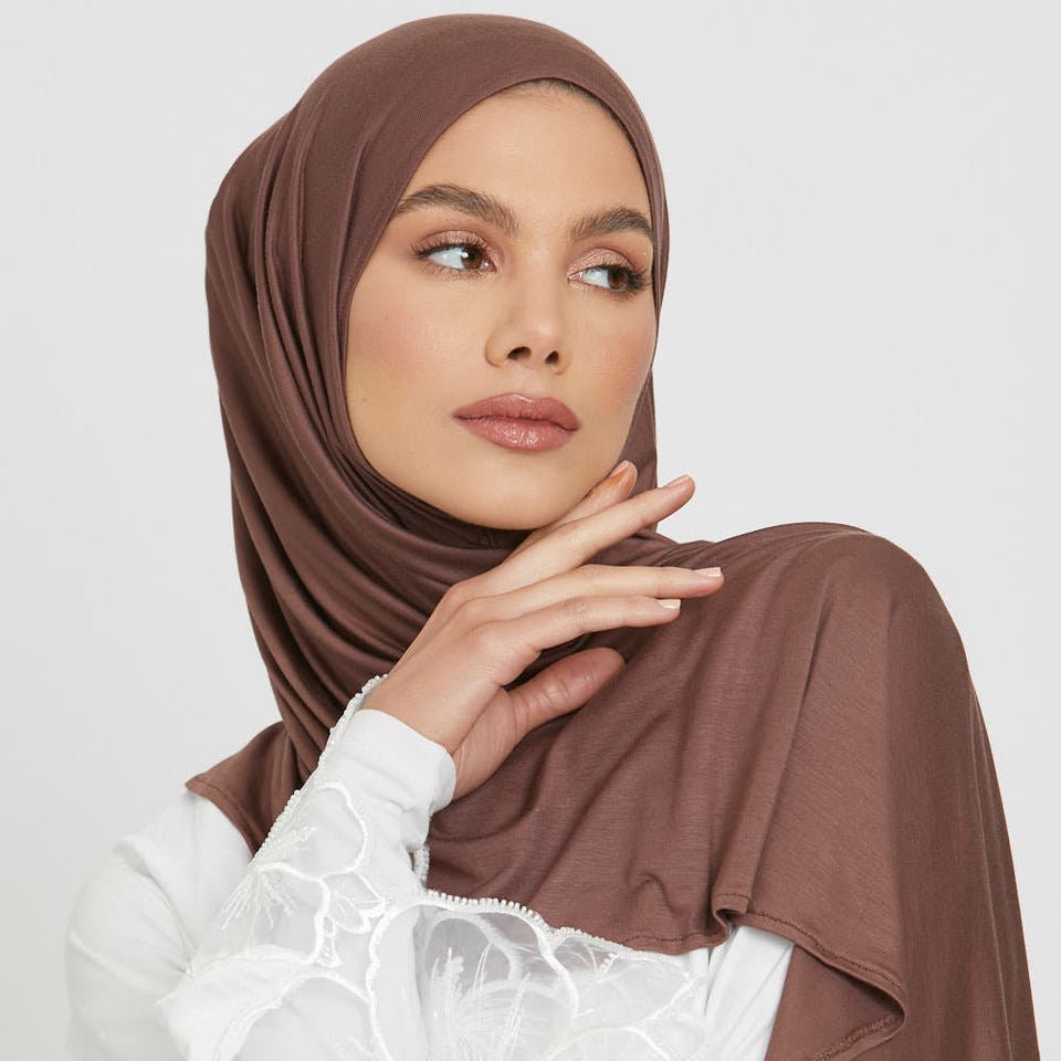 Hijab Premium Style Bohème en Coton Mercerisé Grand Format (MH114)