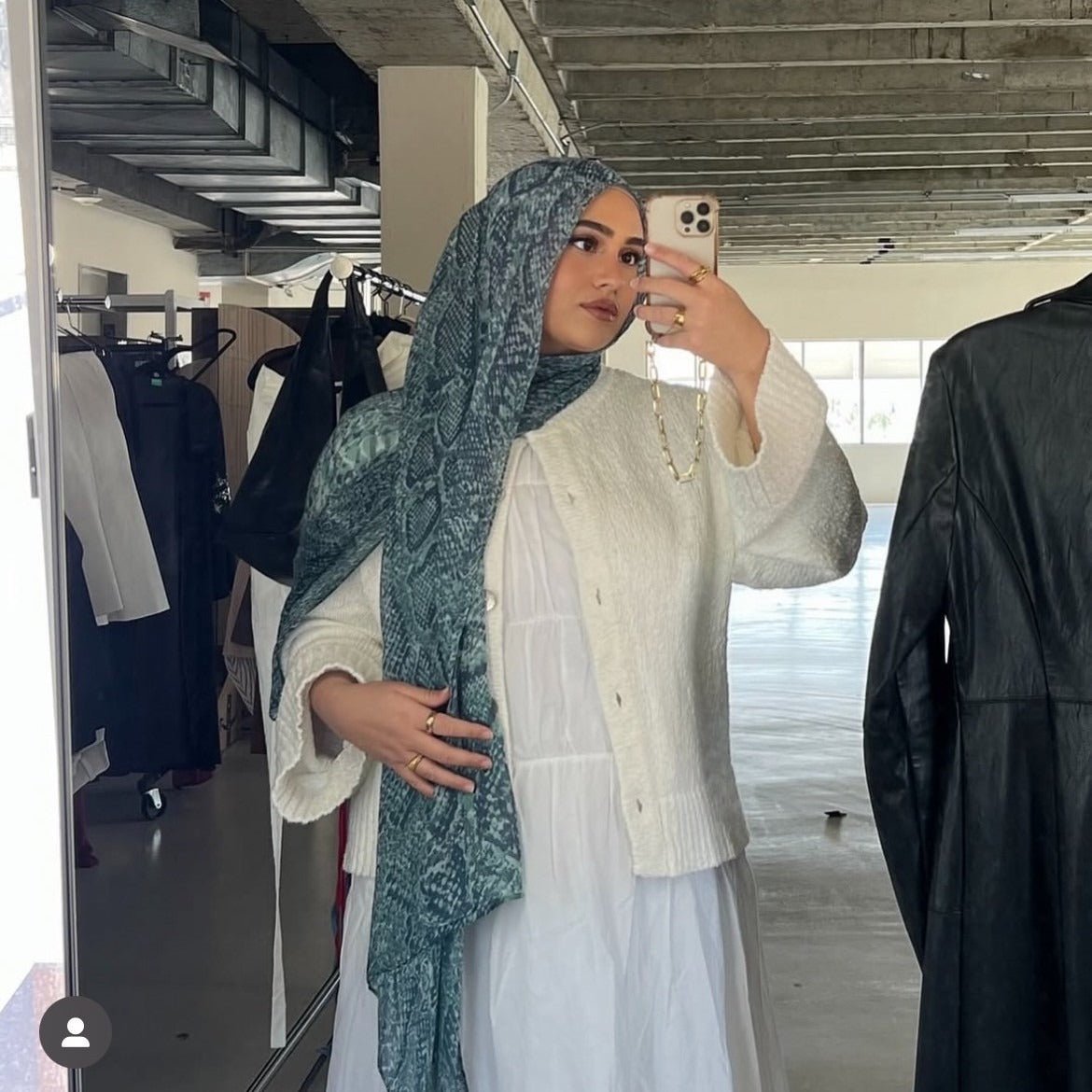 Hijab en coton aquarelle peint, style bohème (MH141)