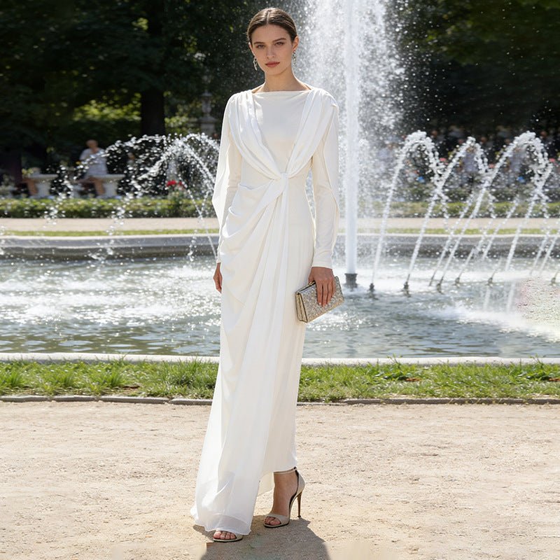 Robe Maxi Drapée Torsadée (MS364)