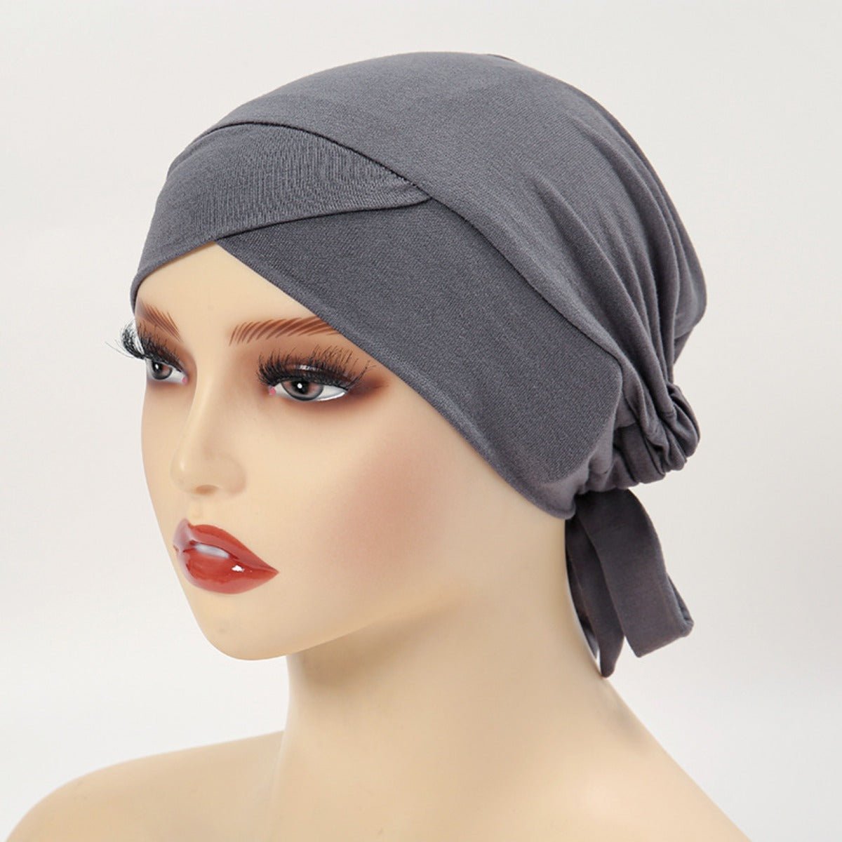 Bonnet hijab en coton mercerisé premium à bandes croisées avec bord ajustable (MH116)