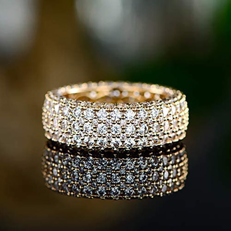 Bague MAC164 Multicouche Haut de Gamme Ultra-Scintillante Sertie de Diamants