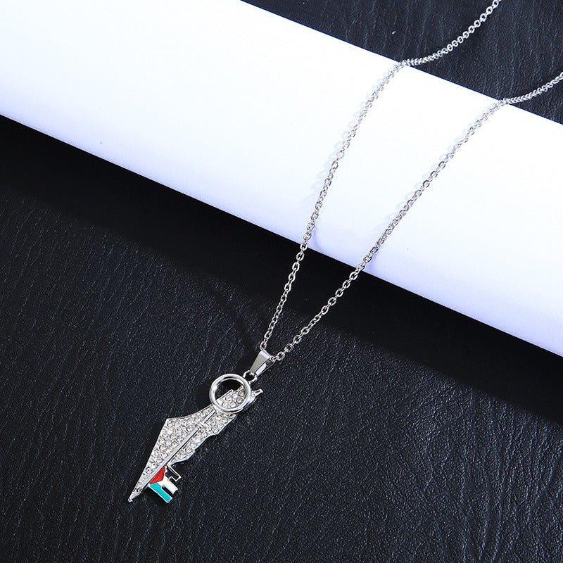 Collier MAC110 en acier inoxydable Keffieh Palestine