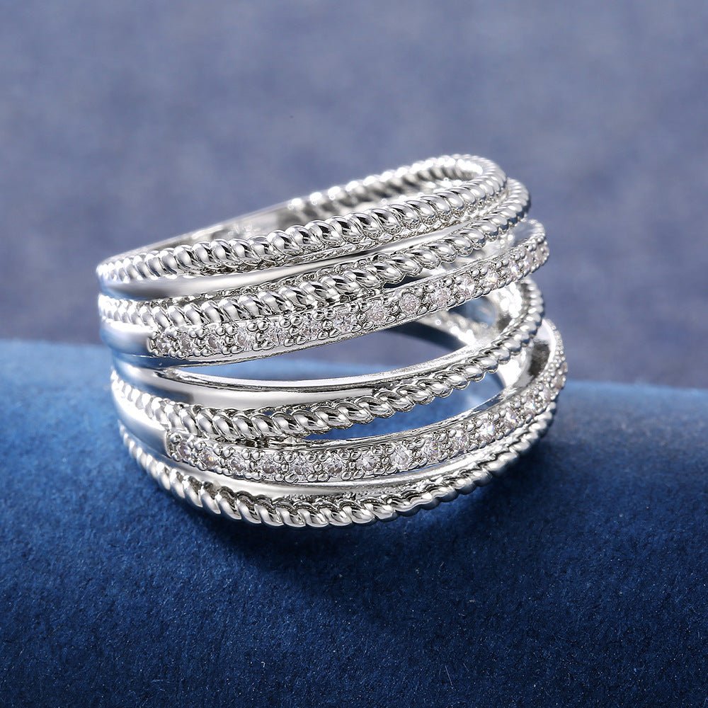 Bague croisée en zircone (MAC192)