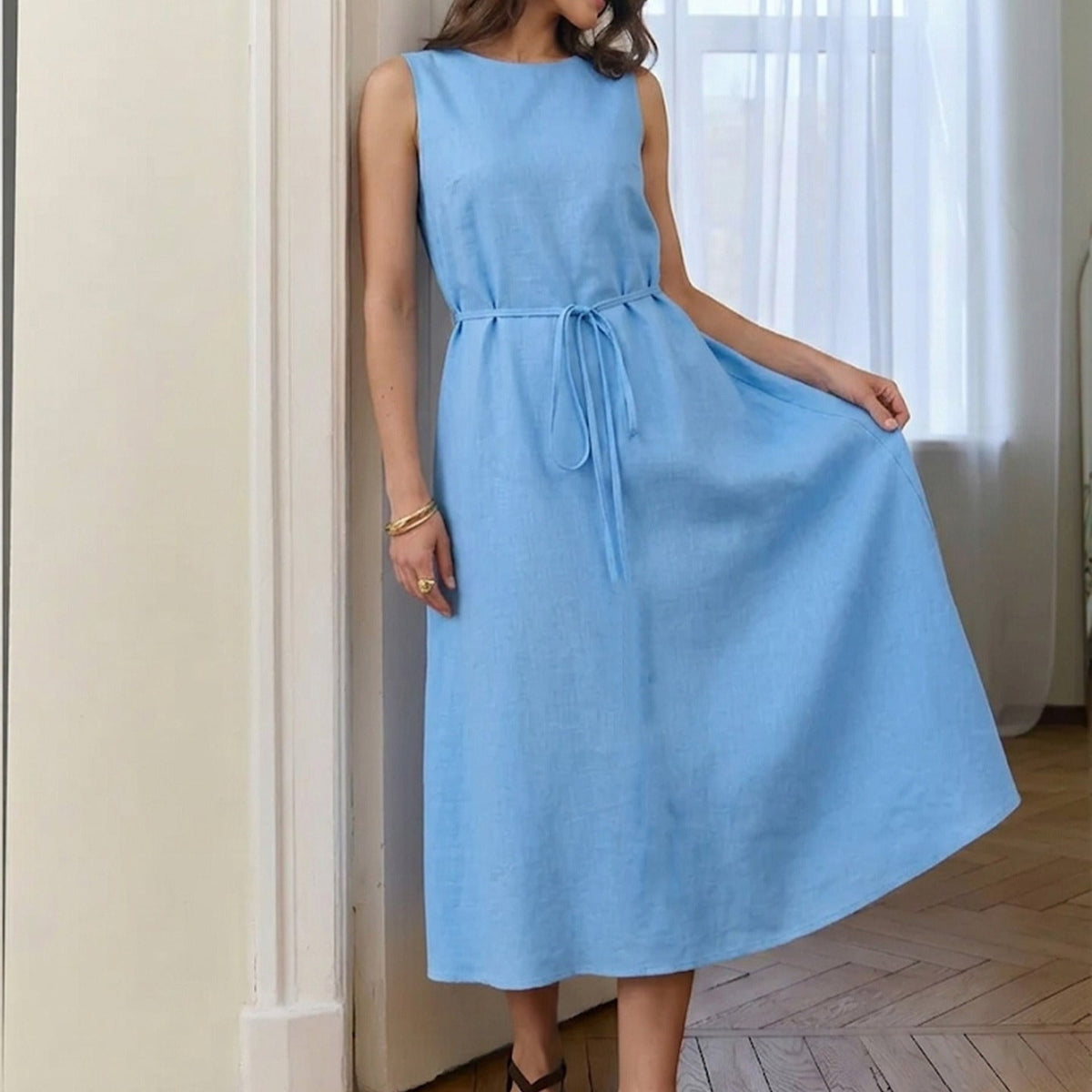 Robe Midi Sans Manches en Coton (MS500)