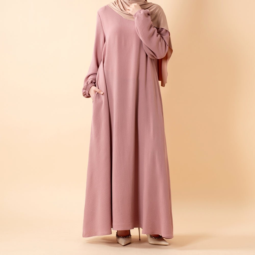 Robe Maxi Fluide Essentielle en Crêpe avec Poches (MA385)
