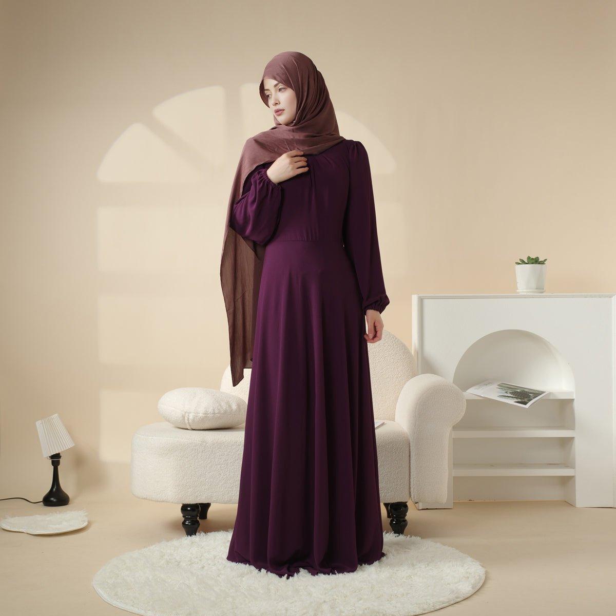 Robe en Mousseline à Col Bretelles Double Couche (MA015)