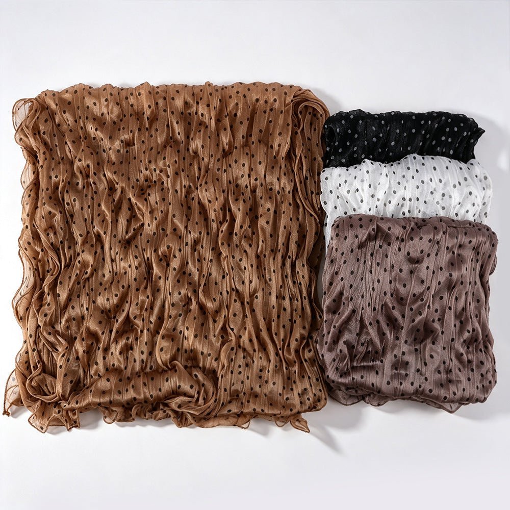 Foulard Hijab Shimmer Froissé à Pois (MH249)