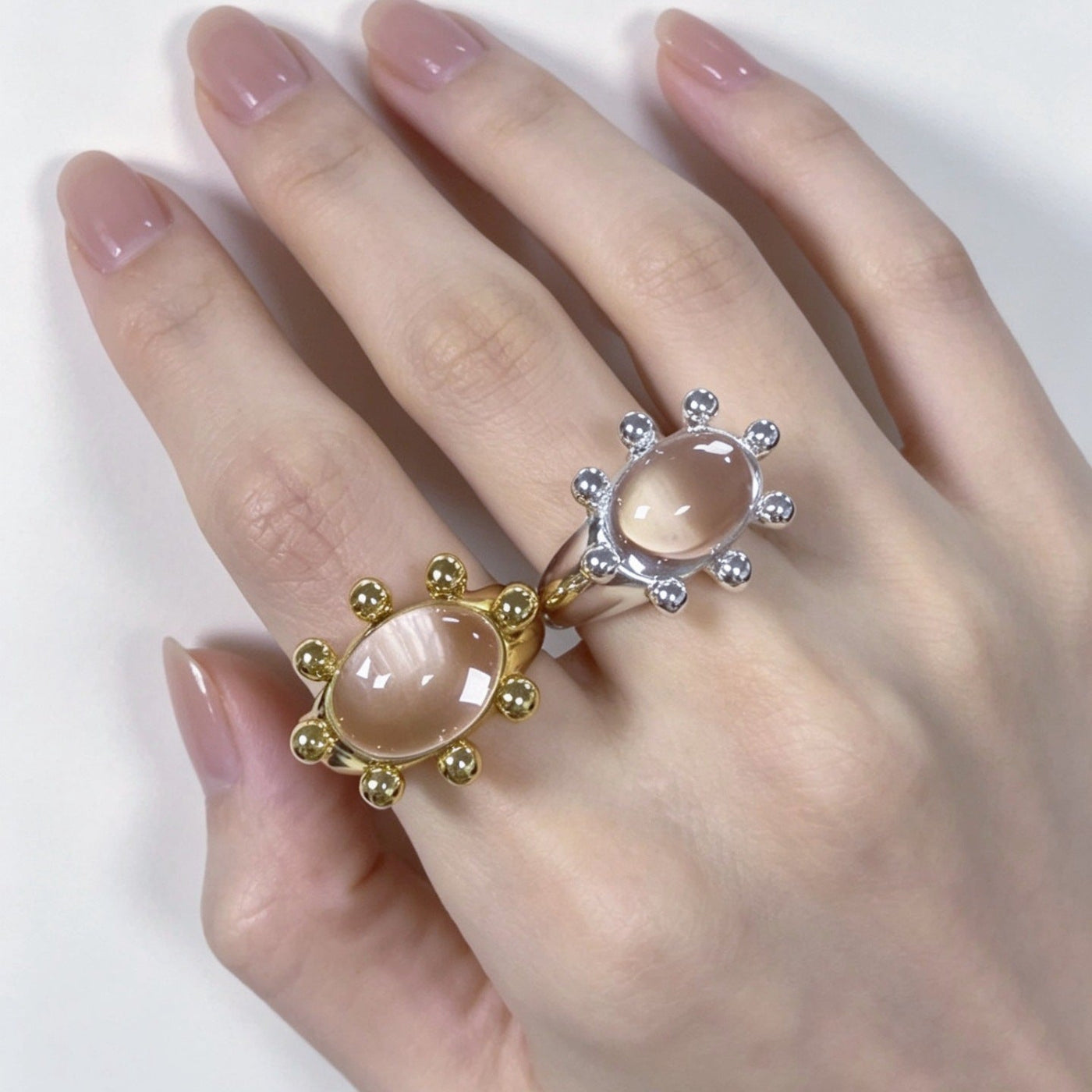 Bague Vintage Crab Sunburst Crystal Statement | Bague Ajustable (MAC483)