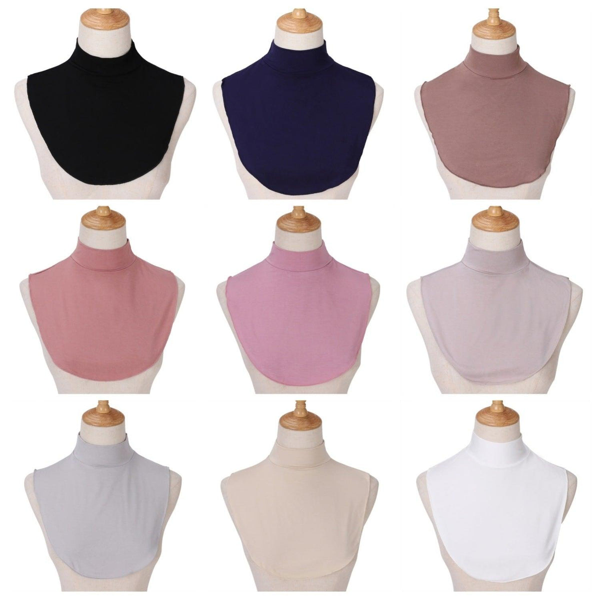 Faux col en coton uni pour rehausser une tenue (MAC144)