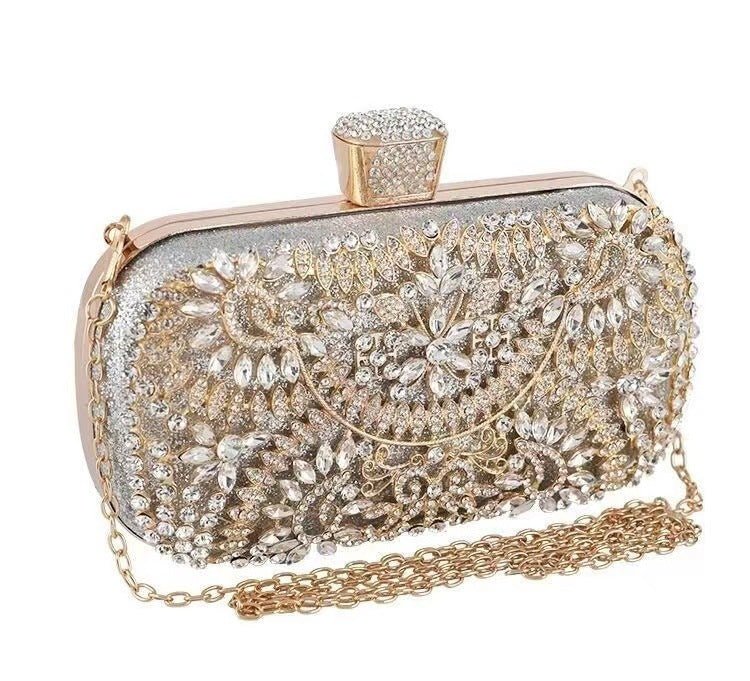 Pochette de soirée Artisan Crystal-Flower – Sac à main pailleté de luxe pour Couture & Galas (MAC274)