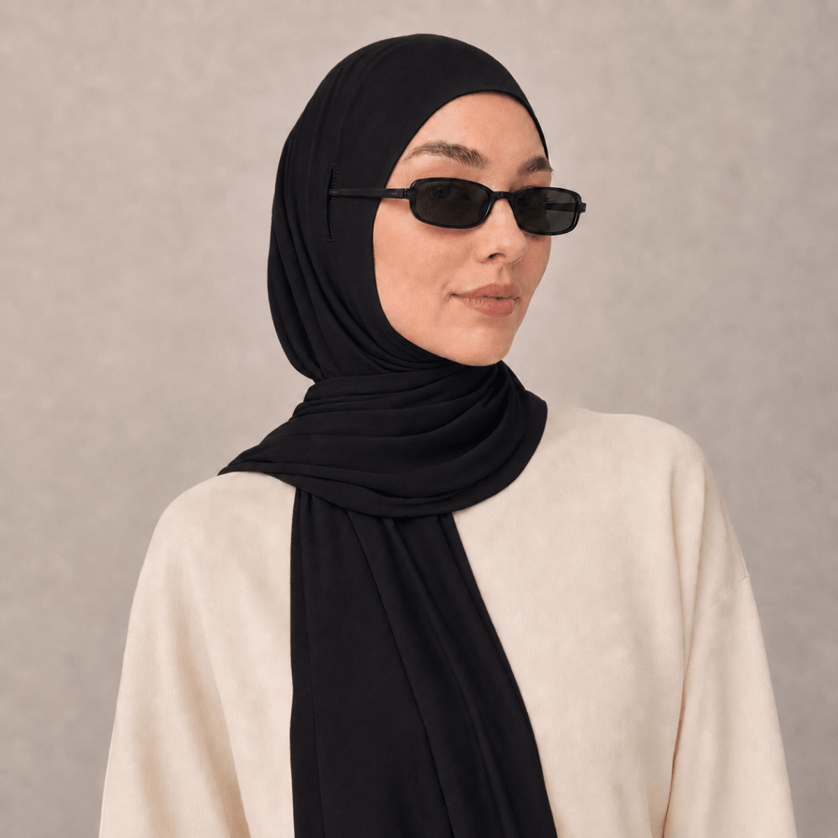 Hijab Long Tail Coton Modal – Hijab Instantané Anti-Glisse, Respirant (MH226)