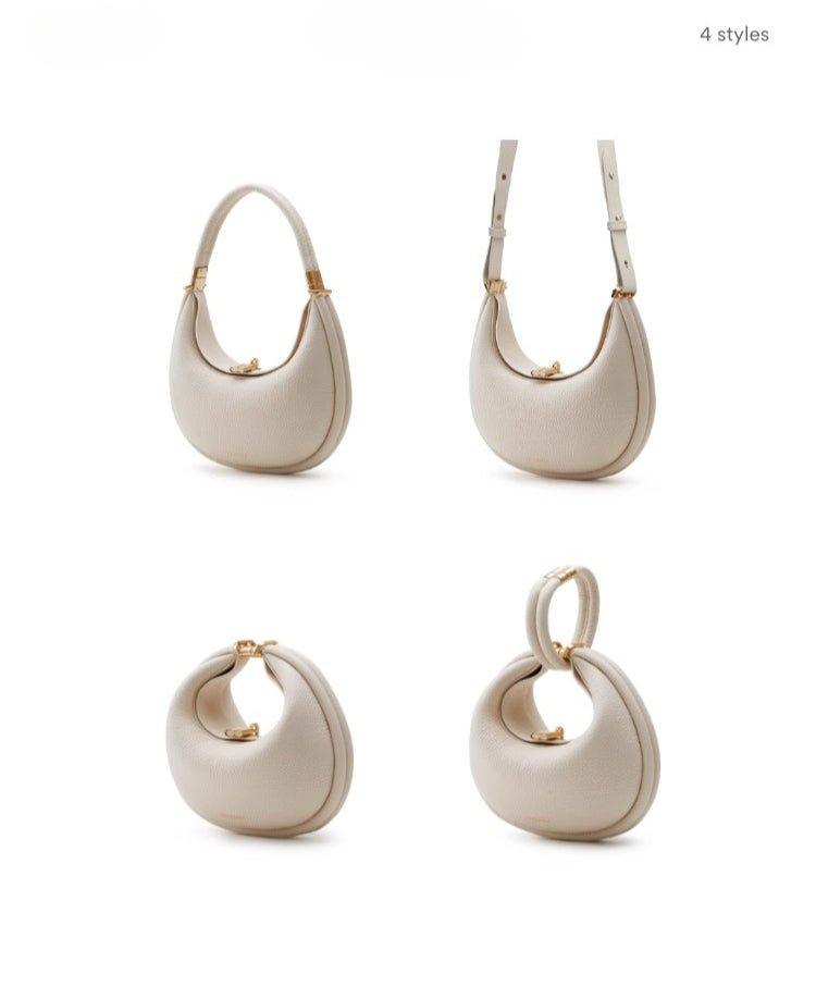 Sac Lune en cuir véritable, tendance et polyvalent (MAC069)