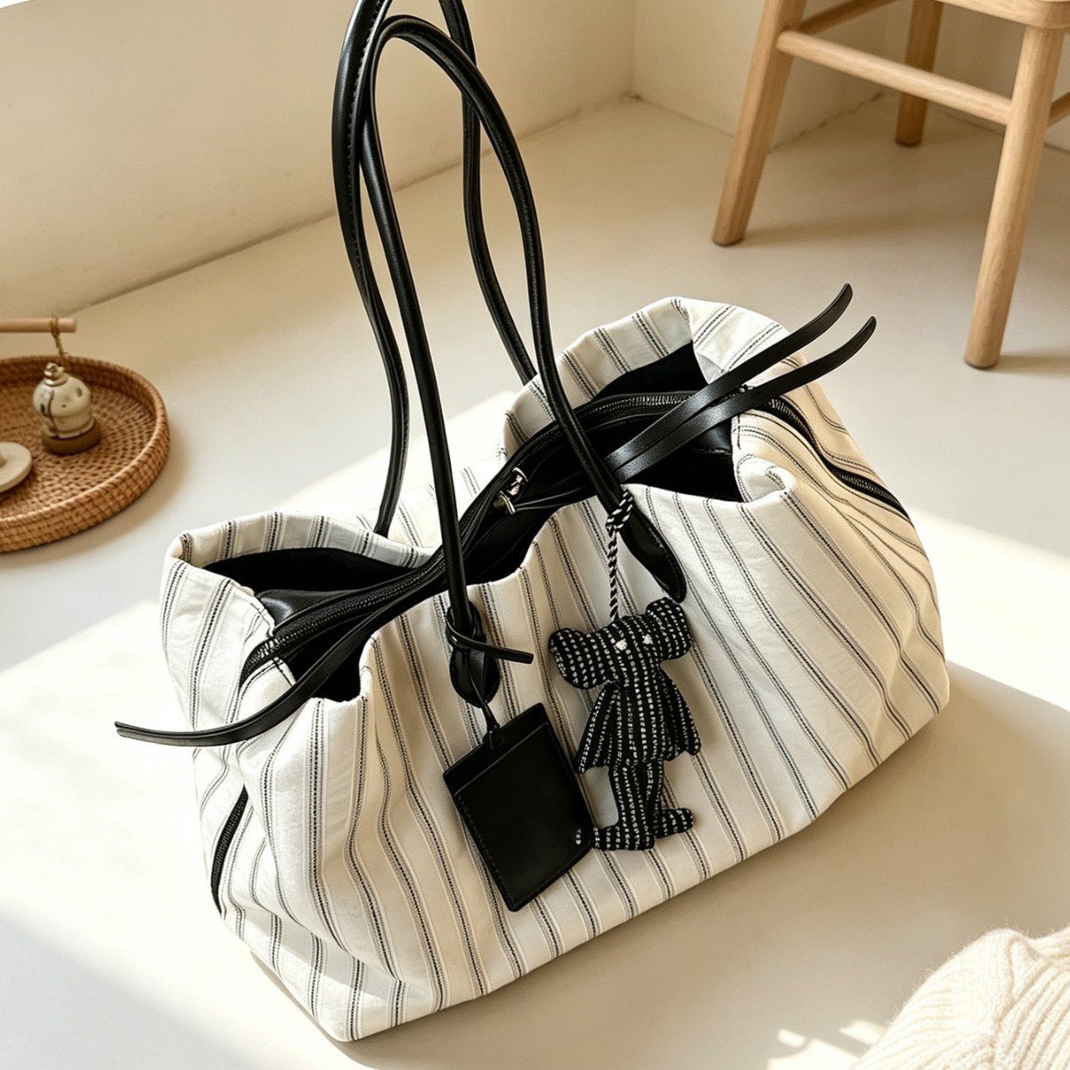Sac à main rayé grande capacité | Sac de voyage casual (MAC484)