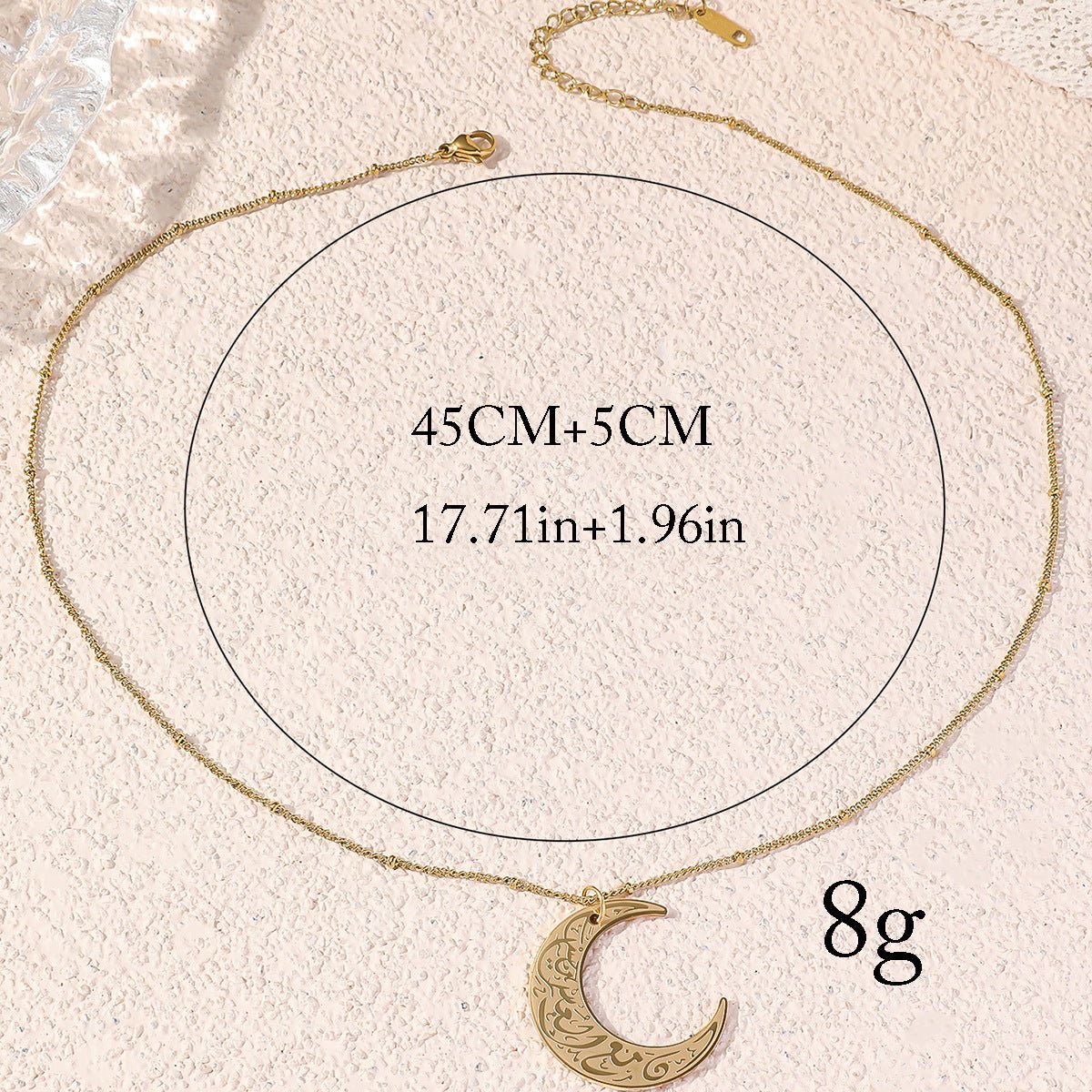 Collier chaîne clavicule en acier titane Simple Moon (avec coffret cadeau) (MAC218)