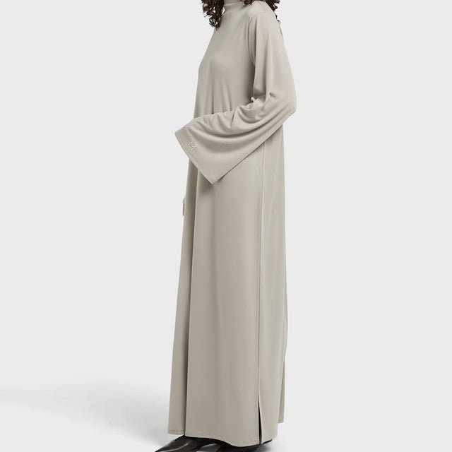 Robe Maxi Pull-over Élégante à Demi-Col Roulé | Robe Unie Coupe Ample avec Poches Cachées (MA313)