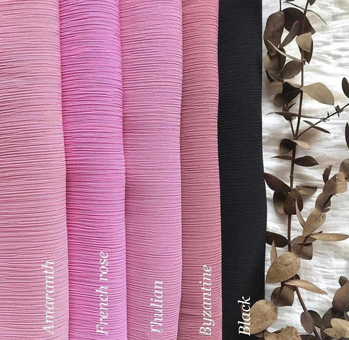 Écharpe Crêpe Hijab Chiffon Froissé pour Femme, Châle à Plis Ondulés (MH003)