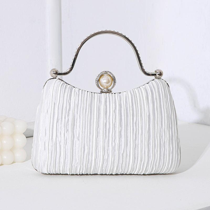 Sac perlé MAC071, sac de soirée plissé orné de strass