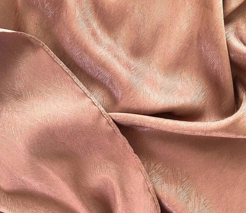 MH009 Hijab Musulman en Satin Jacquard à Motif Ondulé