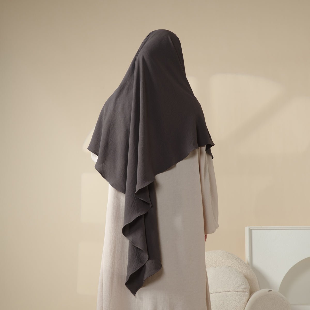 Nouveau Khimar Crêpe 1 Couche | Khimar en Matière Crêpe Souple (MK009)