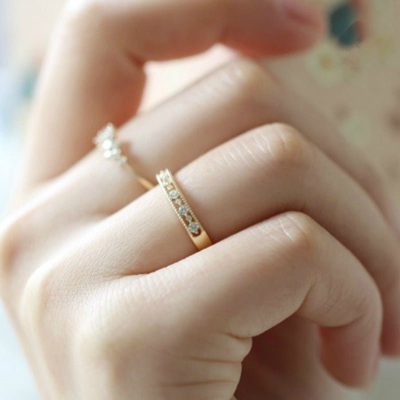 Bague en dentelle ajourée style palais, luxe raffiné (MAC193)