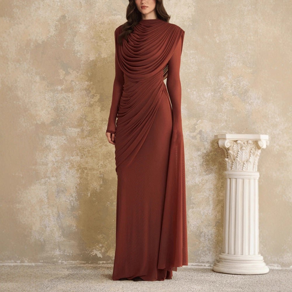 Robe Habillée Plissée Sculpturale (MS325)