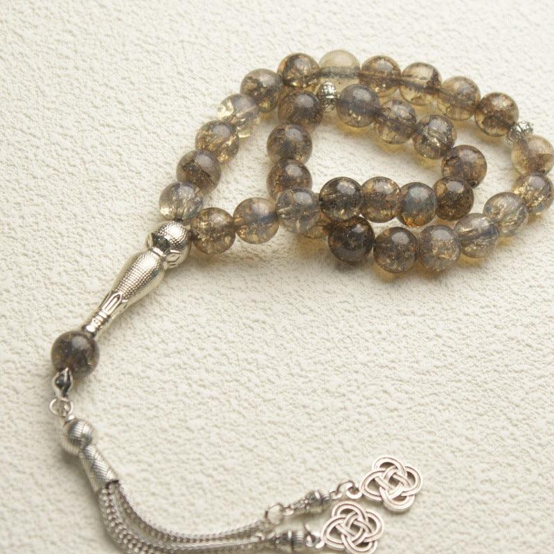 MR063 Tasbih en verre uni 33 perles