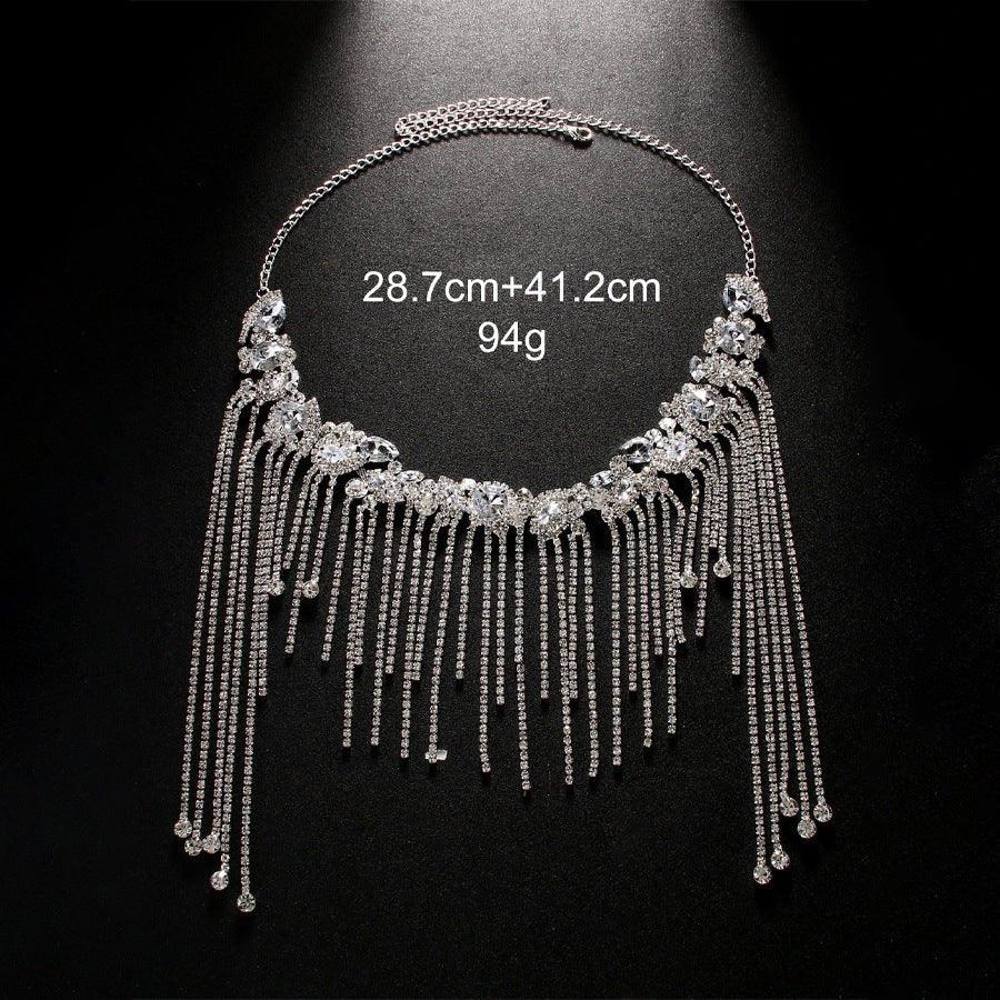 MAC152 Accessoires cheveux avec franges de strass en diamant