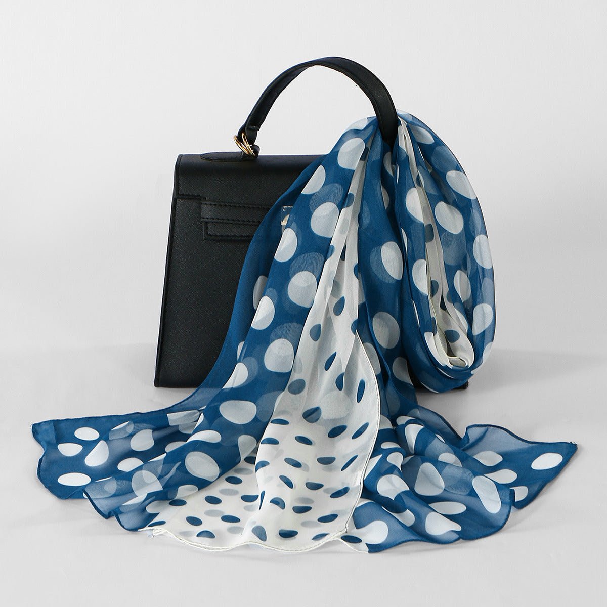 Foulard Hijab Mousseline à Pois Bicolore (MH247)