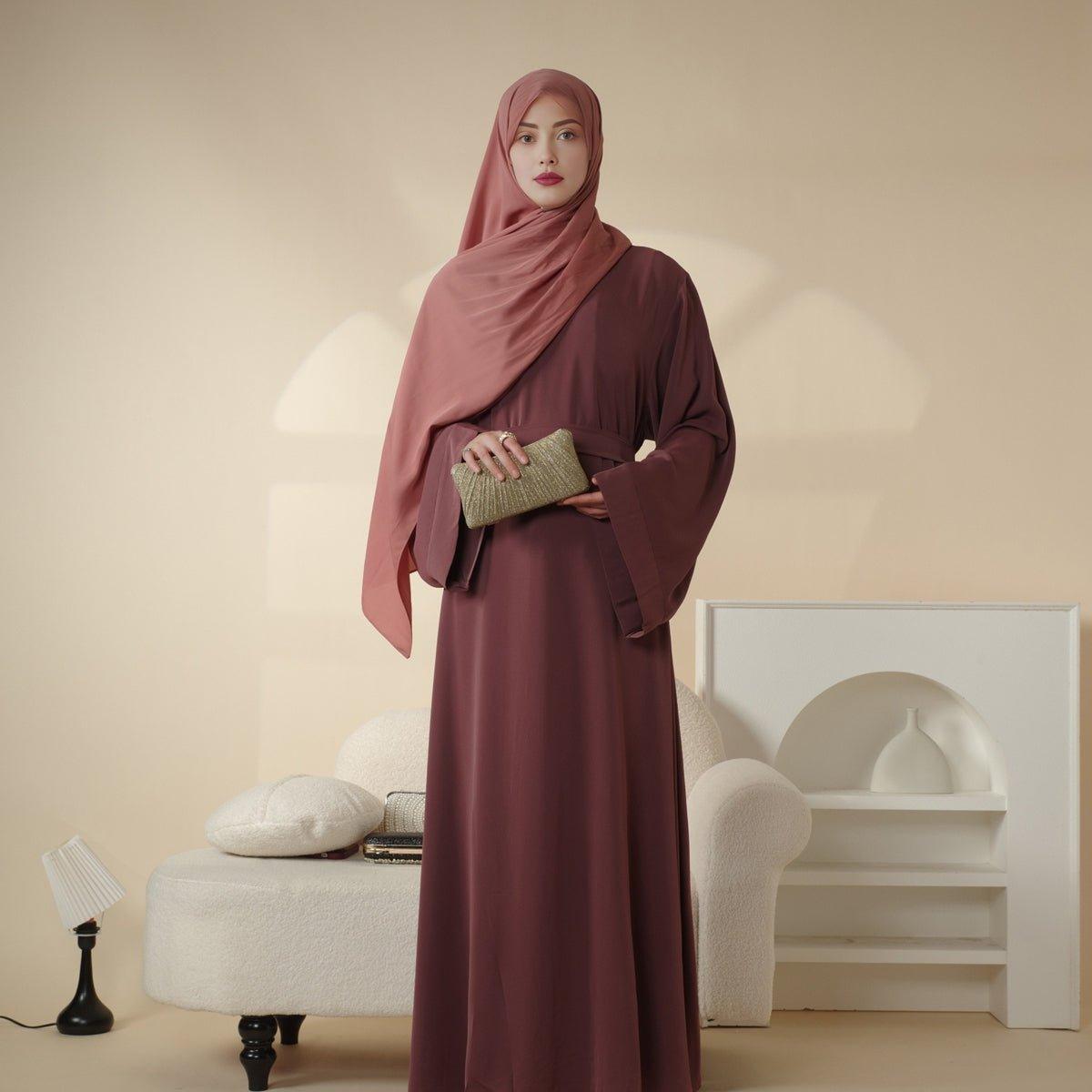 Abaya unie douce en Nidha (MA005)