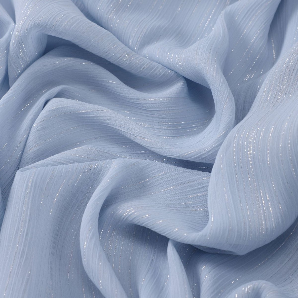 Foulard Effortless Grace Voile Chiffon Froissé Argenté (MH153)