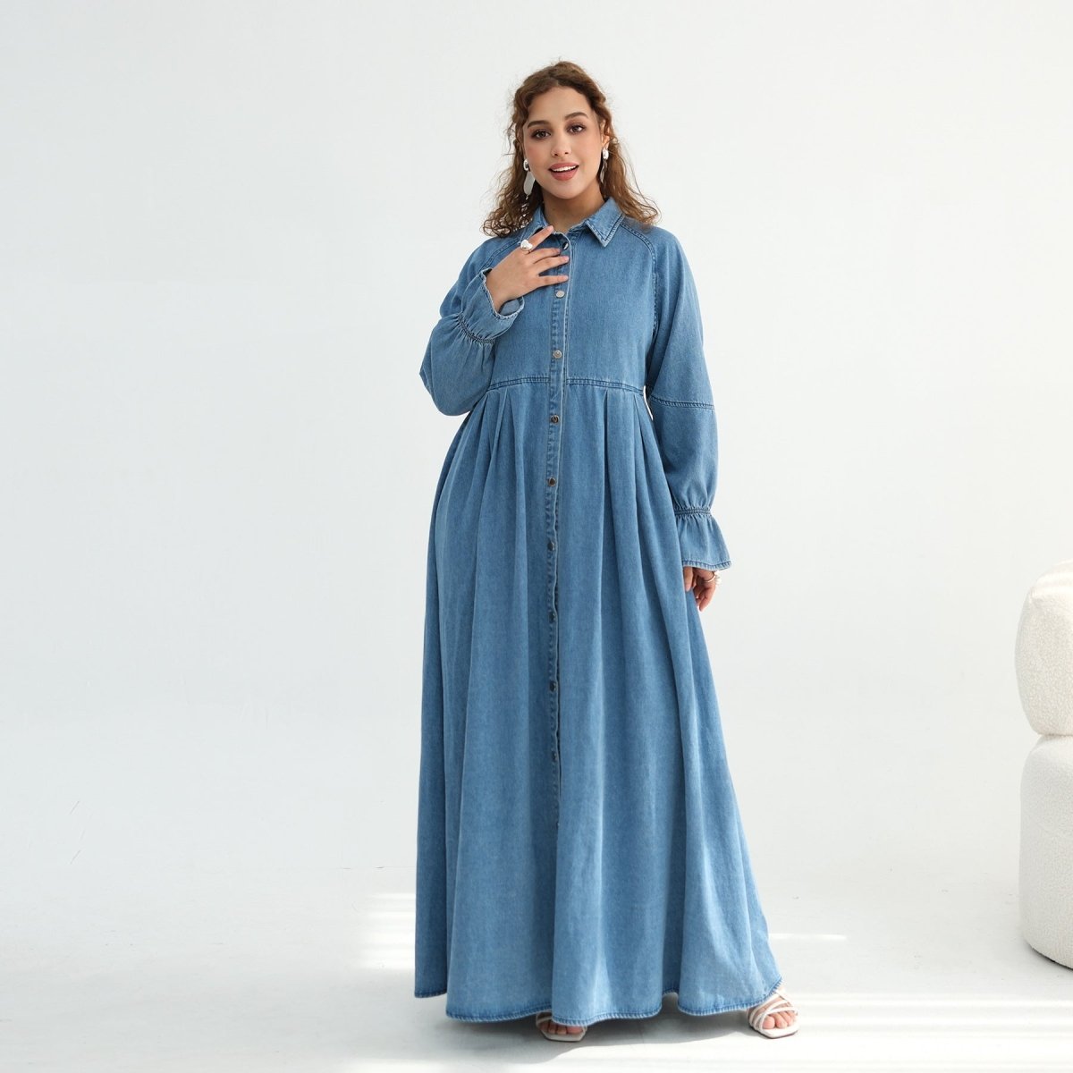 Robe Maxi en Denim Lyocell Tencel (MA398)