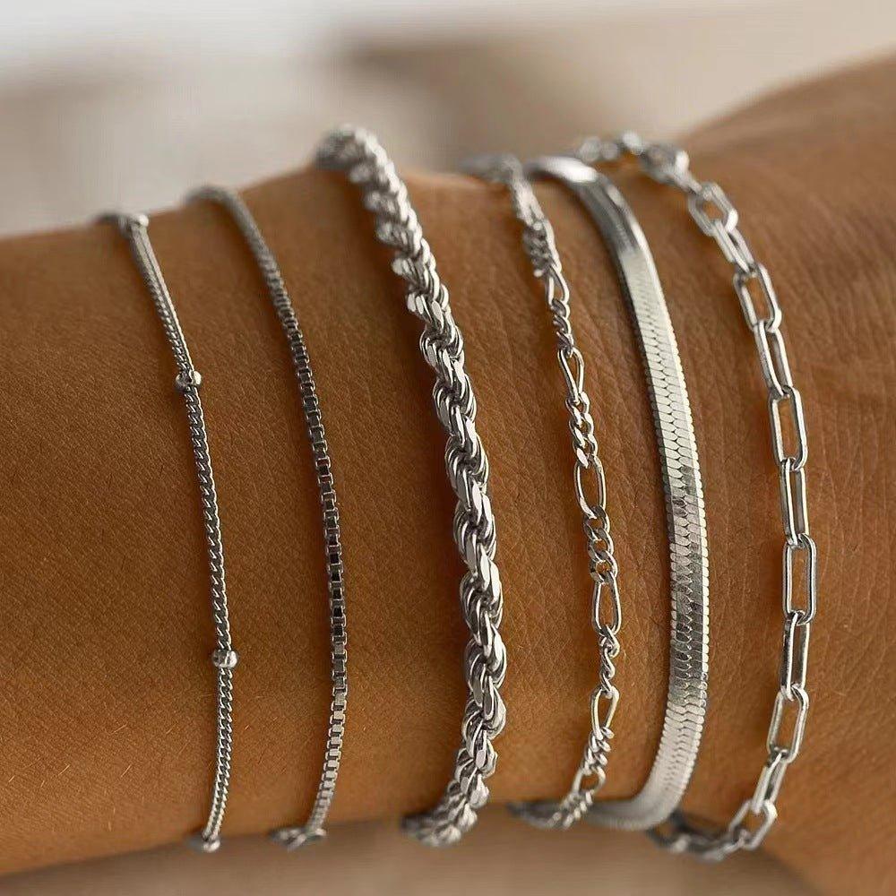 Bracelet multi-rangs métallique bohème minimaliste MAC092