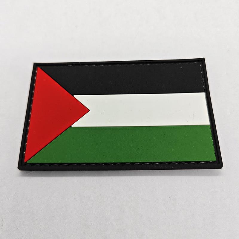 Badge en caoutchouc PVC brodé Drapeau de la Palestine avec fermeture Velcro - MAC115