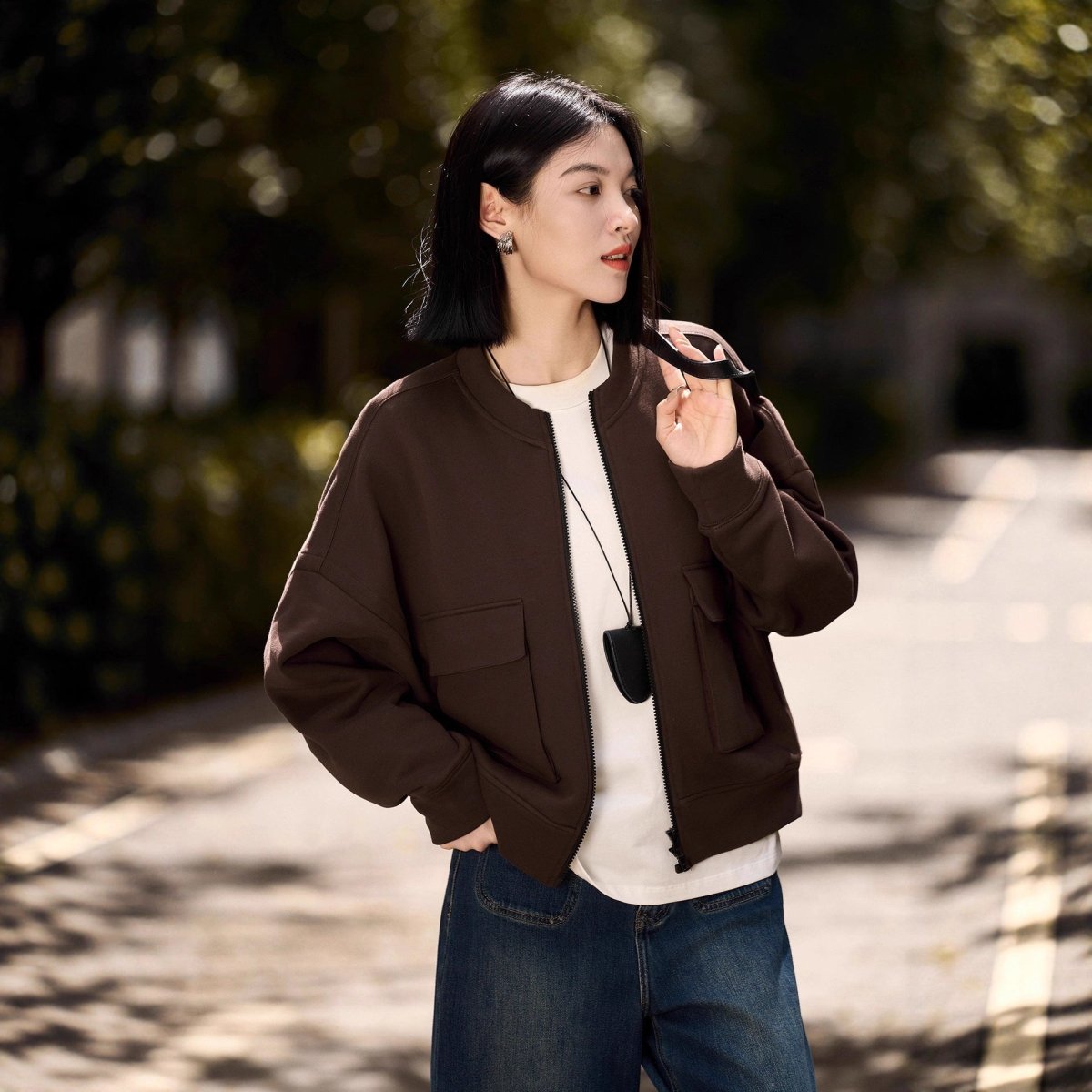 Veste Bomber Utilitaire | Veste à Poche Cargo Doublée en Polaire (MS245)