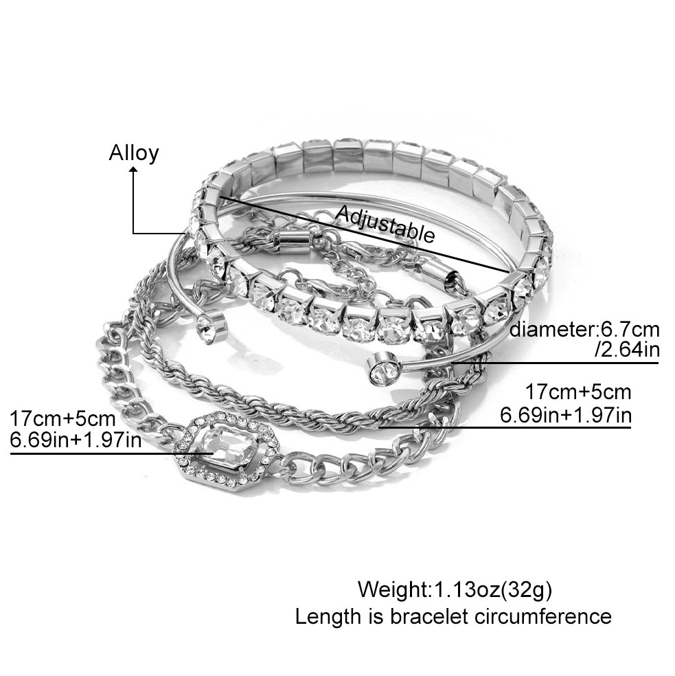 Bracelet Twist Personnalisé Rétro, Bracelet en Imitation Pierre Précieuse (MAC203)