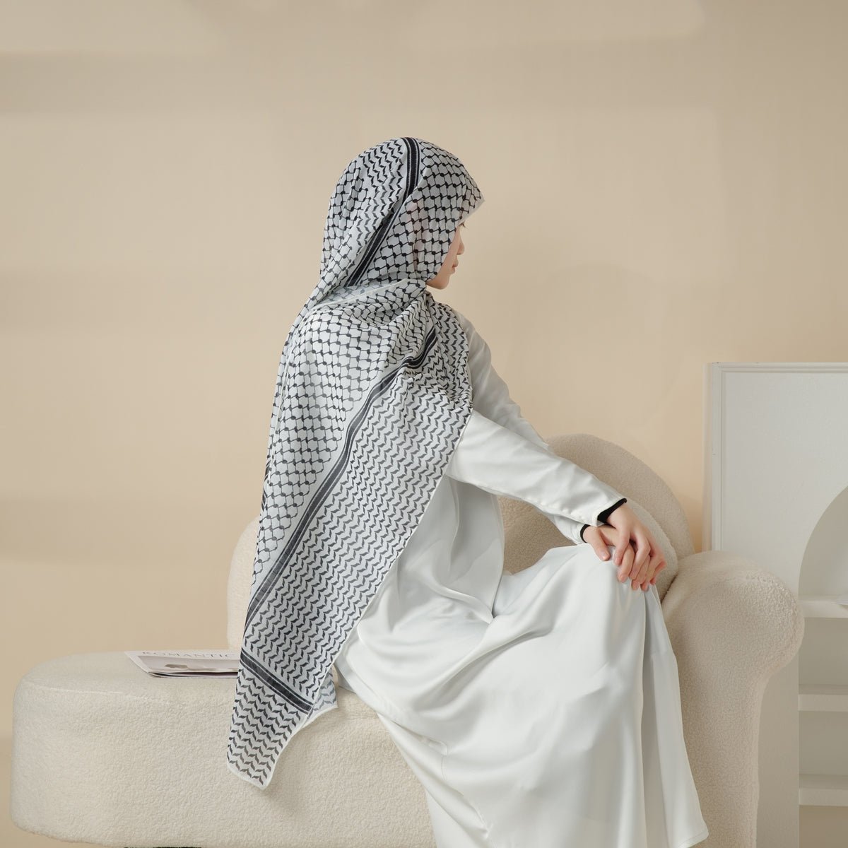 Hijab en mousseline Keffiyeh (MH045)