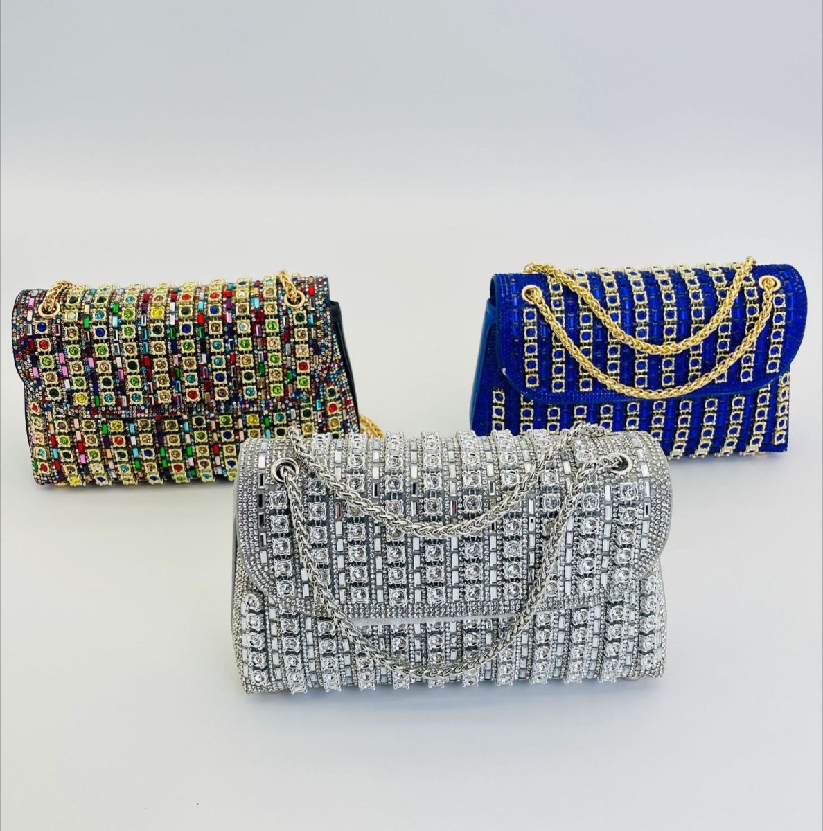 Sac pochette de soirée premium en strass cristal (MAC427)