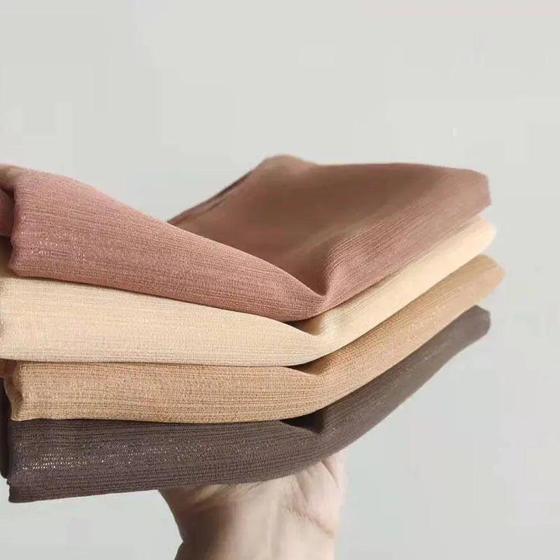 Hijab femme uni avec bronzage soie argenté (MH022)