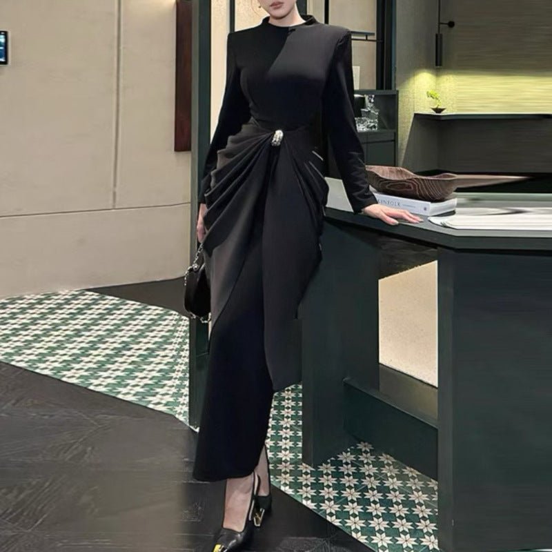 Robe Maxi en Jersey Drapé (MS386)