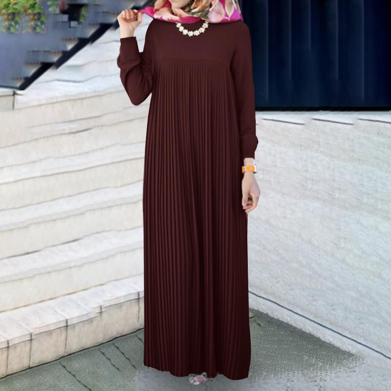 Abaya plissée unie et simple (MA094)