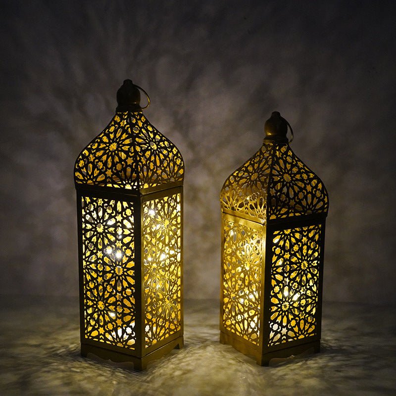 Décor Artisanal de Fête Lanterne Marocaine en Fer Ajouré Ramadan (MAC402)